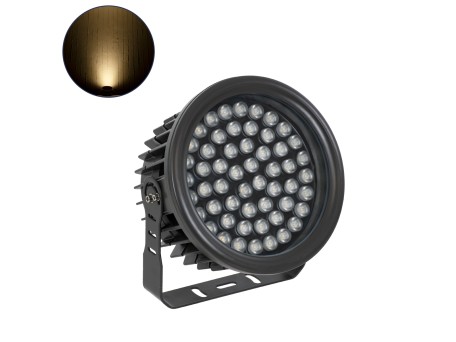 GLOBOSTAR® FLOODNEVA 90398 Προβολέας Σποτ Wall Washer LED 54W 4860lm 30° DC 24V Αδιάβροχο IP65 Θερμό Λευκό 2700K Dimmable - Bridgelux SMD Chip - Μαύρο - Μ24.5 x Π24.5 x Υ14.7cm - 3 Χρόνια Εγγύηση