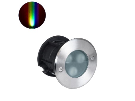 GloboStar® UNDERWATER-GUNE 90406 Υποβρύχιο Χωνευτό Φωτιστικό Σποτ Ειδικό για Σιντριβάνια LED 12W 1020lm 60° DC 24V Αδιάβροχο IP68 Φ10 x Υ7.5cm RGBW DMX512 - Ανοξείδωτο Ατσάλι - 3 Years Warranty