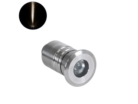 GLOBOSTAR® UNDERWATERDANI 90411 Υποβρύχιο Χωνευτό Σποτ για Σιντριβάνια/Πισίνες LED 1W 95lm 5° DC 24V Αδιάβροχο IP68 Φυσικό Λευκό 4500K Dimmable - Bridgelux SMD Chip - Ανοξείδωτο Ατσάλι SS304 - Μ3 x Π3 x Υ5cm / Q2.5cm - 3 Χρόνια Εγγύηση