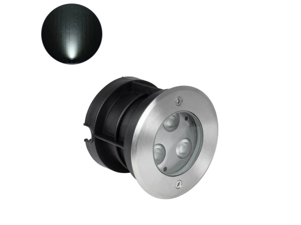GLOBOSTAR® UNDERWATERHUNI 90415 Υποβρύχιο Χωνευτό Σποτ για Σιντριβάνια/Πισίνες LED 3W 300lm 30° DC 24V Αδιάβροχο IP68 Ψυχρό Λευκό 6000K Dimmable - Bridgelux SMD Chip - Ανοξείδωτο Ατσάλι SS304 - Μ10 x Π10 x Υ7.6cm / Q9cm - 3 Χρόνια Εγγύηση