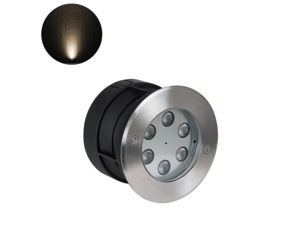 GLOBOSTAR® UNDERWATERYUNI 90417 Υποβρύχιο Χωνευτό Σποτ για Σιντριβάνια/Πισίνες LED 6W 540lm 30° DC 24V Αδιάβροχο IP68 Θερμό Λευκό 2700K Dimmable - Bridgelux SMD Chip - Ανοξείδωτο Ατσάλι SS304 - Μ15 x Π15 x Υ10cm / Q14cm - 3 Χρόνια Εγγύηση