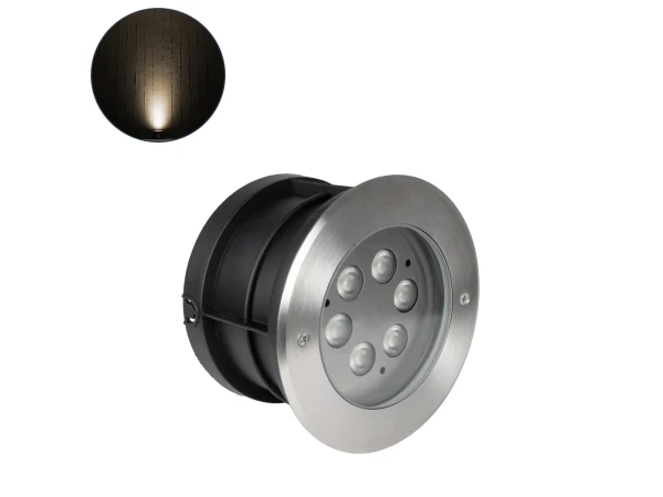 GLOBOSTAR® UNDERWATERYUNI 90417 Υποβρύχιο Χωνευτό Σποτ για Σιντριβάνια/Πισίνες LED 6W 540lm 30° DC 24V Αδιάβροχο IP68 Θερμό Λευκό 2700K Dimmable - Bridgelux SMD Chip - Ανοξείδωτο Ατσάλι SS304 - Μ14.6 x Π14.6 x Υ9cm / Q13.3cm - 3 Χρόνια Εγγύηση