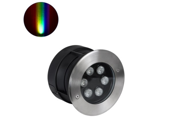 GLOBOSTAR® UNDERWATERYUNI 90419 Υποβρύχιο Χωνευτό Σποτ για Σιντριβάνια/Πισίνες LED 6W 600lm 30° DC 24V Αδιάβροχο IP68 Πολύχρωμο RGBW Dimmable DMX512 - Bridgelux SMD Chip - Ανοξείδωτο Ατσάλι SS304 - Μ15 x Π15 x Υ10cm / Q14cm - 3 Χρόνια Εγγύηση