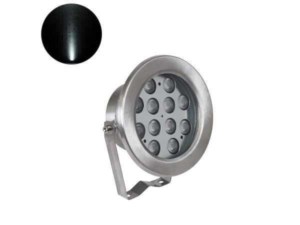 GLOBOSTAR® UNDERWATERJERRY 90424 Υποβρύχιο Επιφανειακό Σποτ για Σιντριβάνια/Πισίνες LED 12W 1200lm 30° DC 24V Αδιάβροχο IP68 Ψυχρό Λευκό 6000K Dimmable - Bridgelux SMD Chip - Ανοξείδωτο Ατσάλι 304 - Μ14.5 x Π7 x Υ19cm - 3 Χρόνια Εγγύηση