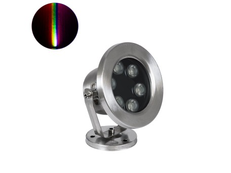 GLOBOSTAR® UNDERWATER-DEDY 90428 Υποβρύχιο Επιφανειακό Σποτ για Σιντριβάνια/Πισίνες LED 6W 510lm 30° DC 24V Αδιάβροχο IP68 RGBW DMX512 Dimmable - Ανοξείδωτο Ατσάλι 304 - Μ12 x Π7.5 x Υ14.5cm - 3 Χρόνια Εγγύηση