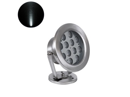 GLOBOSTAR® UNDERWATER-DENIS 90430 Υποβρύχιος Προβολέας Σποτ για Σιντριβάνια/Πισίνες LED 12W 1200lm 30° DC 24V Αδιάβροχο IP68 Ψυχρό Λευκό 6000K Dimmable - Ανοξείδωτο Ατσάλι 304 - Μ14.5 x Π7 x Υ17cm - 3 Χρόνια Εγγύηση