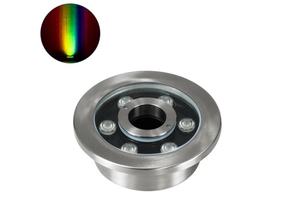 GloboStar® UNDERWATER-DENIS 90437 Υποβρύχιο Χωνευτό Φωτιστικό Σποτ Ειδικό για Σιντριβάνια - Πισίνες - Τζακούζι LED 9W 765lm 30° DC 24V Αδιάβροχο IP68 Φ16.7 x Υ7.5cm RGBW DMX512 - Ανοξείδωτο Ατσάλι SS304 - 3 Years Warranty