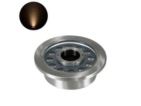 GloboStar® UNDERWATER-DENIS 90438 Υποβρύχιο Χωνευτό Φωτιστικό Σποτ Ειδικό για Σιντριβάνια - Πισίνες - Τζακούζι LED 12W 1080lm 30° DC 24V Αδιάβροχο IP68 Φ19.5 x Υ7.5cm Θερμό Λευκό 2700K - Ανοξείδωτο Ατσάλι SS304 - 3 Years Warranty