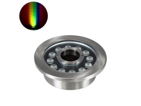 GloboStar® UNDERWATER-DENIS 90440 Υποβρύχιο Χωνευτό Φωτιστικό Σποτ Ειδικό για Σιντριβάνια - Πισίνες - Τζακούζι LED 12W 1020lm 30° DC 24V Αδιάβροχο IP68 Φ19.5 x Υ7.5cm RGBW DMX512 - Ανοξείδωτο Ατσάλι SS304 - 3 Years Warranty