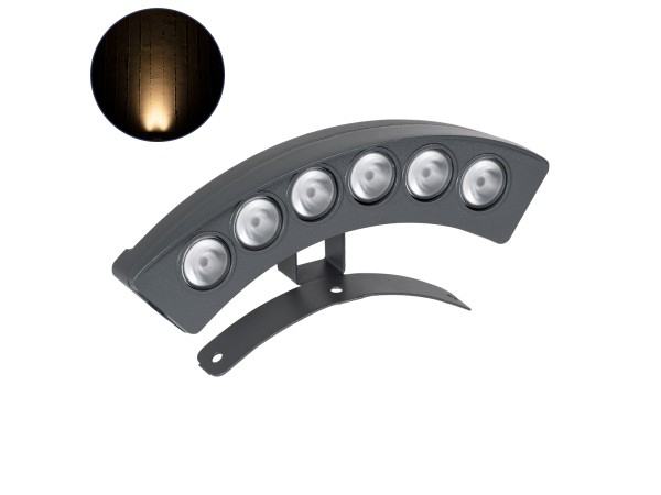 GLOBOSTAR® TREEPLANTE 90456 Κυρτή Μπάρα Φωτισμού Wall Washer για Φυτά - Δέντρα LED 6W 660lm 15° DC 24V Αδιάβροχο IP67 Θερμό Λευκό 2700K Dimmable - Bridgelux SMD Chip - Γκρι Ανθρακί - Μ17.5 x Π4.5 x Υ8cm - 3 Χρόνια Εγγύηση