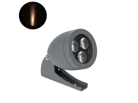 GLOBOSTAR® TREESPO 90464 Φωτιστικό Σποτ για Φυτά - Δέντρα LED 6W 630lm 15° DC 24V Αδιάβροχο IP67 Ultra Θερμό Λευκό 2200K Dimmable - Bridgelux SMD Chip - Γκρι Ανθρακί - Μ6.6 x Π9 x Υ12cm - 3 Χρόνια Εγγύηση