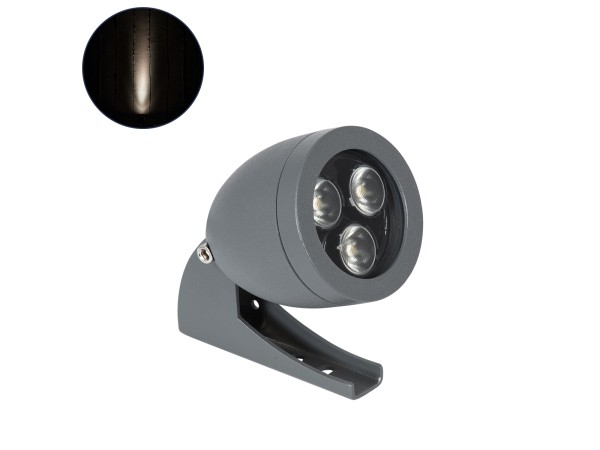 GloboStar® TREELIGHT-TREESPO 90466 Σποτ Φωτισμού Ειδικό για Φυτά - Δέντρα LED 6W 690lm 15° DC 24V Αδιάβροχο IP67 Μ6.6 x Π9 x Υ12cm Φυσικό Λευκό 4500K - Γκρι Ανθρακί - 3 Years Warranty