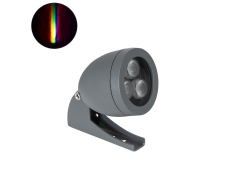 GLOBOSTAR® TREESPO 90467 Φωτιστικό Σποτ για Φυτά - Δέντρα LED 6W 630lm 15° DC 24V Αδιάβροχο IP67 Πολύχρωμο RGBW Dimmable DMX512 - Bridgelux SMD Chip - Γκρι Ανθρακί - Μ6.6 x Π9 x Υ12cm - 3 Χρόνια Εγγύηση