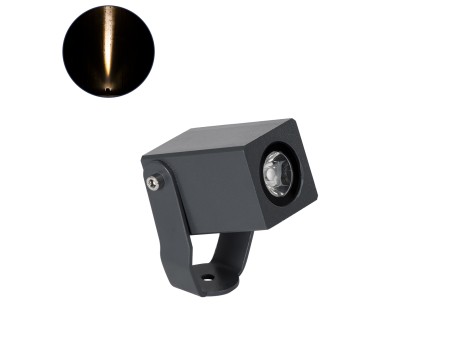 GLOBOSTAR® TREEMARO 90472 Φωτιστικό Σποτ για Φυτά - Δέντρα LED 3W 330lm 8° DC 24V Αδιάβροχο IP67 Θερμό Λευκό 2700K Dimmable - Bridgelux SMD Chip - Γκρι Ανθρακί - Μ3.5 x Π6.4 x Υ10cm - 3 Χρόνια Εγγύηση