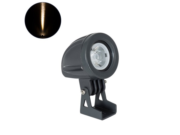 GLOBOSTAR® TREEDITA 90474 Φωτιστικό Σποτ για Φυτά - Δέντρα LED 3W 330lm 8° DC 24V Αδιάβροχο IP67 Θερμό Λευκό 2700K Dimmable - Bridgelux SMD Chip - Γκρι Ανθρακί - Μ5.7 x Π6.5 x Υ9.8cm - 3 Χρόνια Εγγύηση