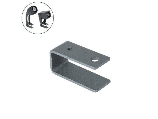 GLOBOSTAR® TREEBASE 90476 Ειδική Βάση (U) για Ιμάντα Στήριξης Φωτιστικών Σποτ σε κορμό Φυτών & Δέντρων - Γκρι Ανθρακί - Μ4.3 x Π1.8 x Υ2cm