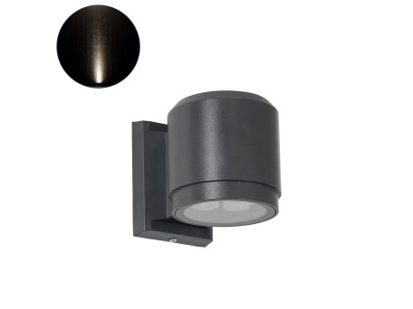 GLOBOSTAR® WALLLIGHT-SONA 90482 Μοντέρνο Φωτιστικό Τοίχου - Απλίκα LED 12W 1140lm 5° DC 24V Αδιάβροχο IP67 Φυσικό Λευκό 4500K - CREE COB Chip & TÜV SÜD Driver - Γκρι Ανθρακί Ματ - Μ9.5 x Π13 x Υ11cm - 3 Χρόνια Εγγύηση