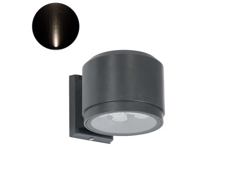 GLOBOSTAR® WALLLIGHT-GONA 90484 Μοντέρνο Φωτιστικό Τοίχου - Απλίκα LED 24W 2280lm 5° DC 24V Αδιάβροχο IP67 Φυσικό Λευκό 4500K - CREE COB Chip & TÜV SÜD Driver - Γκρι Ανθρακί Ματ - Μ13 x Π16.5 x Υ5cm - 3 Χρόνια Εγγύηση