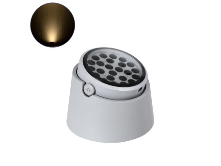 GLOBOSTAR® FLOODRANA 90489 Κινούμενος Προβολέας Σποτ Wall Washer LED 36W 3240lm 5° DC 24V Αδιάβροχο IP67 Θερμό Λευκό 2700K Dimmable - Bridgelux SMD Chip - Γκρι - Μ26.5 x Π26.5 x Υ20cm - 3 Χρόνια Εγγύηση
