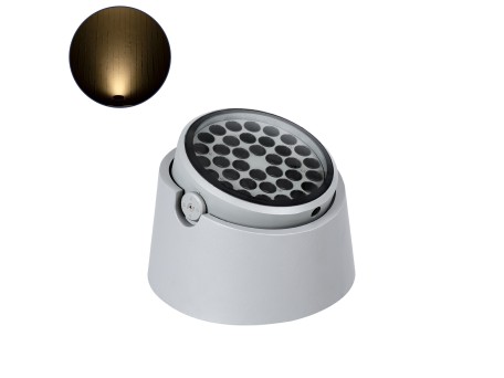 GLOBOSTAR® FLOODRANA 90491 Κινούμενος Προβολέας Σποτ Wall Washer LED 60W 5400lm 5° DC 24V Αδιάβροχο IP67 Θερμό Λευκό 2700K Dimmable - Bridgelux SMD Chip - Γκρι - Μ30 x Π30 x Υ21cm - 3 Χρόνια Εγγύηση