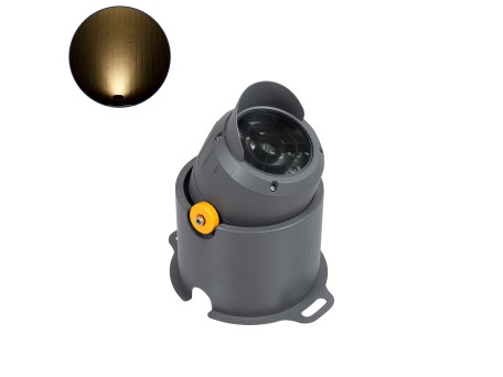 GLOBOSTAR® FLOODSIMA 90493 Κινούμενος Προβολέας Σποτ Wall Washer με Αντιθαμβωτική Γρίλια LED 24W 2160lm 30° DC 24V Αδιάβροχο IP67 Θερμό Λευκό 2700K Dimmable - Bridgelux SMD Chip - Γκρι Ανθρακί - Μ14.5 x Π24.2 x Υ22.5cm - 3 Χρόνια Εγγύηση