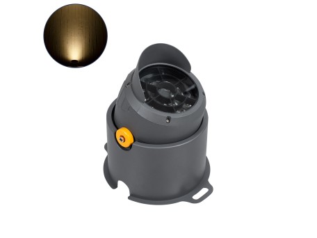 GLOBOSTAR® FLOODSIMA 90495 Κινούμενος Προβολέας Σποτ Wall Washer με Αντιθαμβωτική Γρίλια LED 36W 3240lm 30° DC 24V Αδιάβροχο IP67 Θερμό Λευκό 2700K Dimmable - Bridgelux SMD Chip - Γκρι Ανθρακί - Μ21 x Π26 x Υ27cm - 3 Χρόνια Εγγύηση