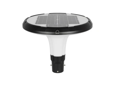 Globostar® SQUARE 90504 Φωτιστικό Κεφαλής Post Top Πλατείας/Πάρκου/Κήπου LED 25W 1000lm με Ανιχνευτή Κίνησης και Αισθητήρα Νυχτός IP65 Ψυχρό Λευκό 6000K - 2 Χρόνια Εγγύηση