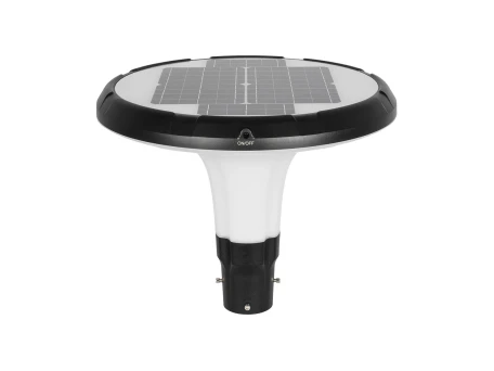 Globostar® SQUARE 90504 Φωτιστικό Κεφαλής Post Top Πλατείας/Πάρκου/Κήπου LED 25W 1000lm με Ανιχνευτή Κίνησης και Αισθητήρα Νυχτός IP65 Ψυχρό Λευκό 6000K - 2 Χρόνια Εγγύηση