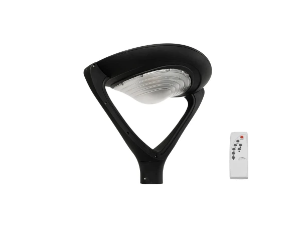 GLOBOSTAR® SQUARE 12117 Φωτιστικό Στύλου/Κολώνας Πλατείας/Πάρκου με Ασύρματο Χειριστήριο LED 25W 2500lm 120° Ενσωματωμένο Φωτοβολταϊκό Panel 5V 12W & Επαναφορτιζόμενη Μπαταρία Li-ion 3.2V 24000mAh με Αισθητήρα Κίνησης-Ημέρας-Νύχτας Αδιάβροχο IP65 Ψυχρό Λε