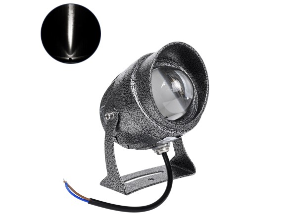 GloboStar® SPOT-XENIA 90509 Σποτ Φωτισμου Wall Washer LED 16W 1600lm 3° DC 24V Αδιάβροχο IP65 Φ9 x Υ12cm Ψυχρό Λευκό 6000K Dimmable - Σφυρήλατο Γκρι - 3 Years Warranty