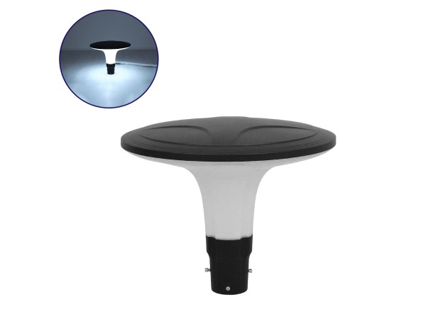 GLOBOSTAR® SQUARE 90511 Φωτιστικό Στύλου/Κολώνας Πλατείας/Πάρκου/Κήπου LED 100W 12000lm 120° AC 220-240V Αδιάβροχο IP65 Ψυχρό Λευκό 6000K - Γκρι Ανθρακί - Φ54 x Υ45cm - 2 Χρόνια Εγγύηση