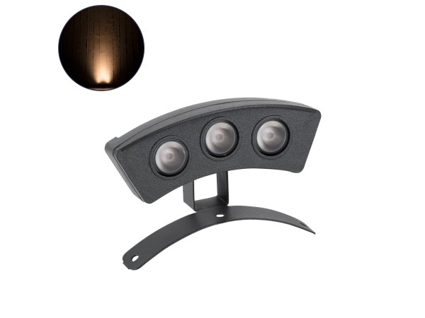 GLOBOSTAR® TREEPLANTE 90514 Κυρτή Μπάρα Φωτισμού Wall Washer για Φυτά - Δέντρα LED 3W 315lm 15° DC 24V Αδιάβροχο IP67 Ultra Θερμό Λευκό 2200K Dimmable - Bridgelux SMD Chip - Γκρι Ανθρακί - Μ11 x Π3 x Υ8.2cm - 3 Χρόνια Εγγύηση