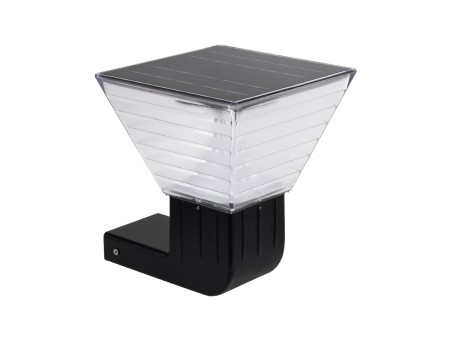 GLOBOSTAR® GRACIOUS 90529 Μοντέρνο Φωτιστικό Τοίχου - Απλίκα LED 10W 500lm 120° με Ενσωματωμένο Φωτοβολταϊκό Panel 6V 2W & Επαναφορτιζόμενη Μπαταρία Li-ion 3.2V 1800mAh με Αισθητήρα Ημέρας-Νύχτας Αδιάβροχο IP65 Ρυθμιζόμενο Λευκό CCT με Διακόπτη στο Σώμα 2