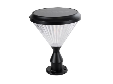 GLOBOSTAR® SHARP 90533 Φωτιστικό Κολωνάκι Κήπου LED 10W 500lm 120° με Ενσωματωμένο Φωτοβολταϊκό Panel 6V 2W & Επαναφορτιζόμενη Μπαταρία Li-ion 3.2V 8000mAh με Αισθητήρα Ημέρας-Νύχτας Αδιάβροχο IP65 Ψυχρό Λευκό 6000K - Γκρι Ανθρακί - Μ26 x Π26 x Υ33cm - 2 