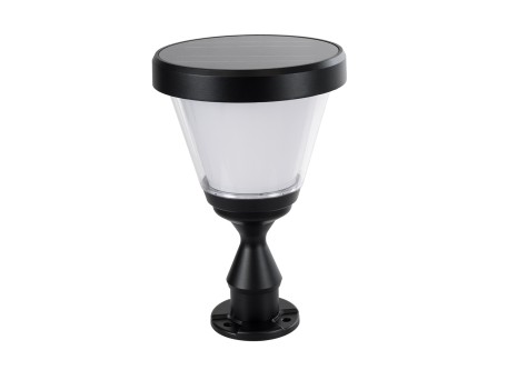 GLOBOSTAR® ARVENT 90534 Φωτιστικό Κολωνάκι Κήπου LED 10W 500lm 120° με Ενσωματωμένο Φωτοβολταϊκό Panel 6V 2W & Επαναφορτιζόμενη Μπαταρία Li-ion 3.2V 8000mAh με Αισθητήρα Ημέρας-Νύχτας Αδιάβροχο IP65 Ψυχρό Λευκό 6000K - Γκρι Ανθρακί - Μ24 x Π24 x Υ36cm - 2