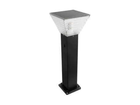 GLOBOSTAR® VEGGIE 90549 Φωτιστικό Κολωνάκι Κήπου με Ντουί 1 x E27 60° AC 220-240V Αδιάβροχο IP65 - Μαύρο - Μ20 x Π20 x Υ60cm - 2 Χρόνια Εγγύηση