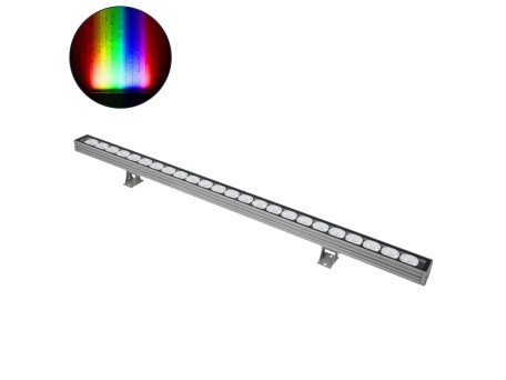 GLOBOSTAR® WASHERJAVIA 90557 Μπάρα Φωτισμού Wall Washer LED 48W 4080lm 5° DC 24V Αδιάβροχο IP67 Πολύχρωμο RGBW Dimmable DMX512 - Bridgelux SMD Chip - Γκρι Ανθρακί - Μ100 x Π5.2 x Υ3.6cm - 3 Χρόνια Εγγύηση