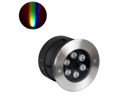 GloboStar® UNDERWATER-JULIA 90567 Υποβρύχιο Χωνευτό Φωτιστικό Σποτ Ειδικό για Σιντριβάνια LED 6W 510lm 15° DC 24V Αδιάβροχο IP68 Φ15 x Υ10.2cm RGBW DMX512 - Ανοξείδωτο Ατσάλι - 3 Years Warranty