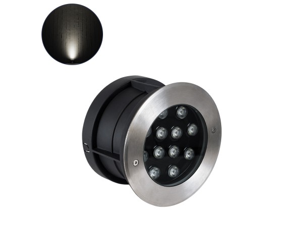 GloboStar® UNDERWATER-JULIA 90569 Υποβρύχιο Χωνευτό Φωτιστικό Σποτ Ειδικό για Σιντριβάνια LED 12W 1140lm 15° DC 24V Αδιάβροχο IP68 Φ18 x Υ11.2cm Φυσικό Λευκό 4500K - Ανοξείδωτο Ατσάλι - 3 Χρόνια Εγγύηση