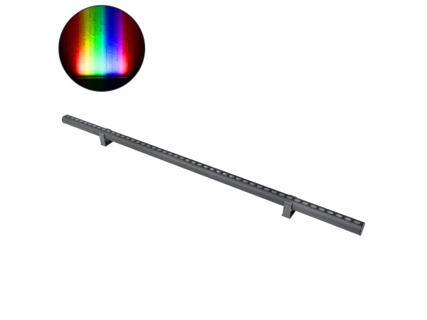 GLOBOSTAR® WASHERSTELLAR 90577 Μπάρα Φωτισμού Wall Washer LED 12W 1020lm 30° DC 24V Αδιάβροχο IP67 Πολύχρωμο RGBW Dimmable DMX512 - Bridgelux SMD Chip - Γκρι Ανθρακί - Μ100 x Π3.2 x Υ3cm - 3 Χρόνια Εγγύηση