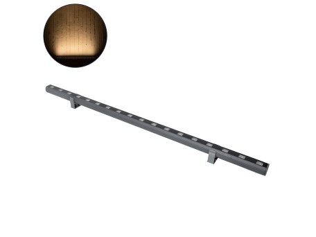 GLOBOSTAR® WASHERPANDA 90579 Μπάρα Φωτισμού Wall Washer LED 18W 1980lm 15° DC 24V Αδιάβροχο IP67 Θερμό Λευκό 2700K Dimmable - Bridgelux SMD Chip - Γκρι Ανθρακί - Μ100 x Π4 x Υ3.5cm - 3 Χρόνια Εγγύηση