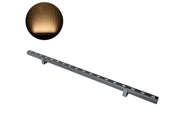 GLOBOSTAR® WASHERPANDA 90579 Μπάρα Φωτισμού Wall Washer LED 18W 1980lm 15° DC 24V Αδιάβροχο IP67 Θερμό Λευκό 2700K Dimmable - Bridgelux SMD Chip - Γκρι Ανθρακί - Μ100 x Π4 x Υ3.5cm - 3 Χρόνια Εγγύηση