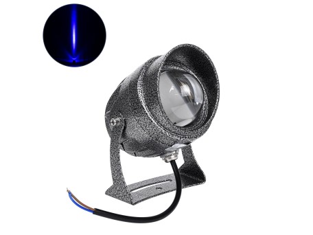 GLOBOSTAR® SPOTXENIA 90634 Σποτ Φωτισμου με Αντιθαμβωτική Γρίλια LED 16W 1360lm 3° DC 24V Αδιάβροχο IP65 Μπλε Dimmable - Bridgelux COB Chip - Σφυρήλατο Γκρι Ανθρακί - Μ9 x Π9 x Υ12cm - 3 Χρόνια Εγγύηση