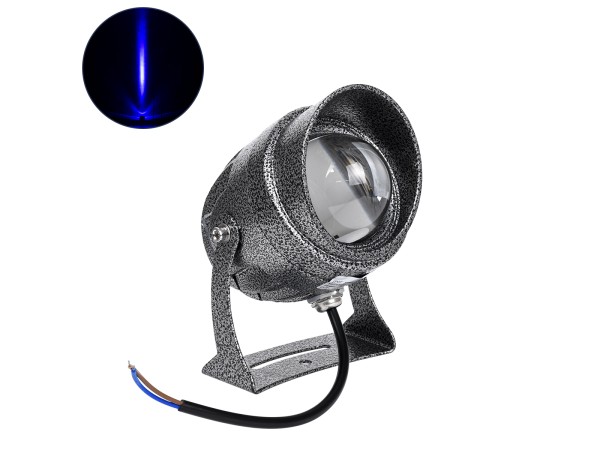 GLOBOSTAR® SPOTXENIA 90634 Σποτ Φωτισμου με Αντιθαμβωτική Γρίλια LED 16W 1360lm 3° DC 24V Αδιάβροχο IP65 Μπλε Dimmable - Bridgelux COB Chip - Σφυρήλατο Γκρι Ανθρακί - Μ9 x Π9 x Υ12cm - 3 Χρόνια Εγγύηση