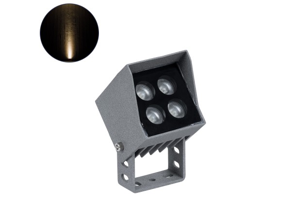 GloboStar® SPOT-JENA 90635 Σποτ Φωτισμου Wall Washer LED 8W 880lm 30° AC 220-240V Αδιάβροχο IP65 Μ8.5 x Π7.3 x Υ9.5cm Θερμό Λευκό 3000K - Γκρι Ανθρακί - 3 Years Warranty