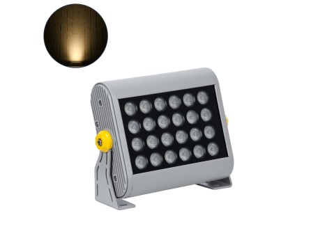 GLOBOSTAR® FLOODHENA 90638 Προβολέας Σποτ Wall Washer LED 24W 2160lm 30° AC 220-240V Αδιάβροχο IP65 Θερμό Λευκό 2700K - Bridgelux SMD Chip - Γκρι Ανθρακί - Μ22.5 x Π6 x Υ16.5cm - 3 Χρόνια Εγγύηση