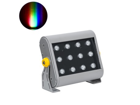 GLOBOSTAR® FLOODHENA 90641 Προβολέας Σποτ Wall Washer LED 24W 1920lm 30° DC 24V Αδιάβροχο IP65 Πολύχρωμο RGB Dimmable DMX512 - Bridgelux SMD Chip - Γκρι Ανθρακί - Μ22.5 x Π6 x Υ16.5cm - 3 Χρόνια Εγγύηση