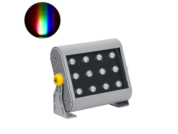 GLOBOSTAR® FLOODHENA 90641 Προβολέας Σποτ Wall Washer LED 24W 1920lm 30° DC 24V Αδιάβροχο IP65 Πολύχρωμο RGB Dimmable DMX512 - Bridgelux SMD Chip - Γκρι Ανθρακί - Μ22.5 x Π6 x Υ16.5cm - 3 Χρόνια Εγγύηση