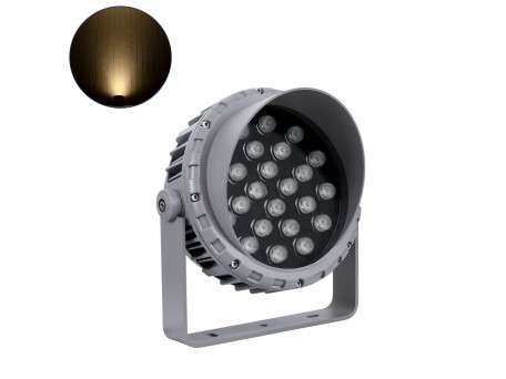 GLOBOSTAR® FLOODMENA 90644 Προβολέας Σποτ Wall Washer με Αντιθαμβωτική Γρίλια LED 24W 2160lm 30° AC 220-240V Αδιάβροχο IP65 Θερμό Λευκό 2700K - Bridgelux SMD Chip - Γκρι Ανθρακί - Μ23 x Π23 x Υ18cm - 3 Χρόνια Εγγύηση