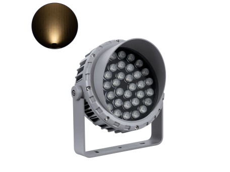 GLOBOSTAR® FLOODMENA 90645 Προβολέας Σποτ Wall Washer με Αντιθαμβωτική Γρίλια LED 36W 3240lm 30° AC 220-240V Αδιάβροχο IP65 Θερμό Λευκό 2700K - Bridgelux SMD Chip - Γκρι Ανθρακί - Μ23 x Π23 x Υ18cm - 3 Χρόνια Εγγύηση